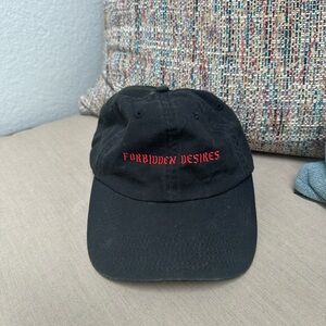 Black Cap with Red Embroidery